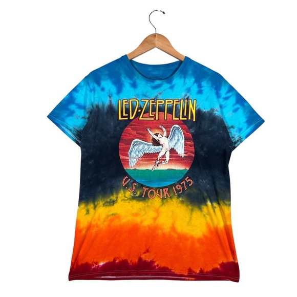 LED ZEPPELIN U.S. TOUR 1975 Tie Dye Band T-Shirt - Picture 6 of 6